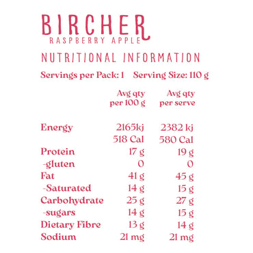 Bushline - Raspberry & Apple Bircher Muesli - Single