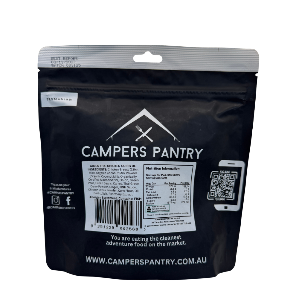 Campers Pantry - Green Thai Chicken Curry - Double