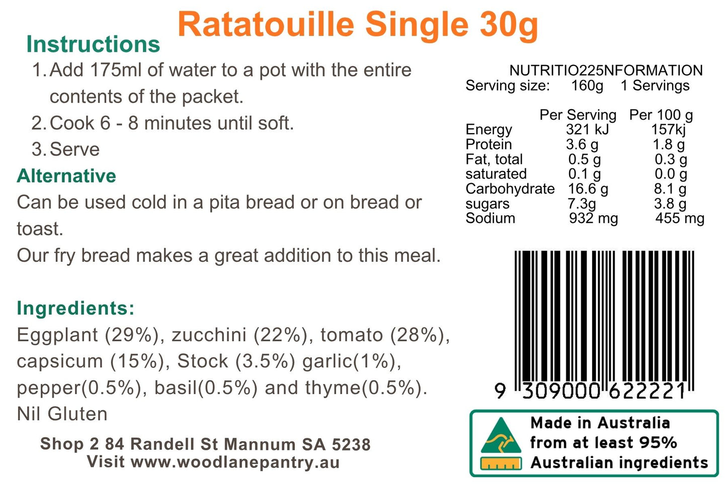 Woodlane Pantry - Ratatouille - Single
