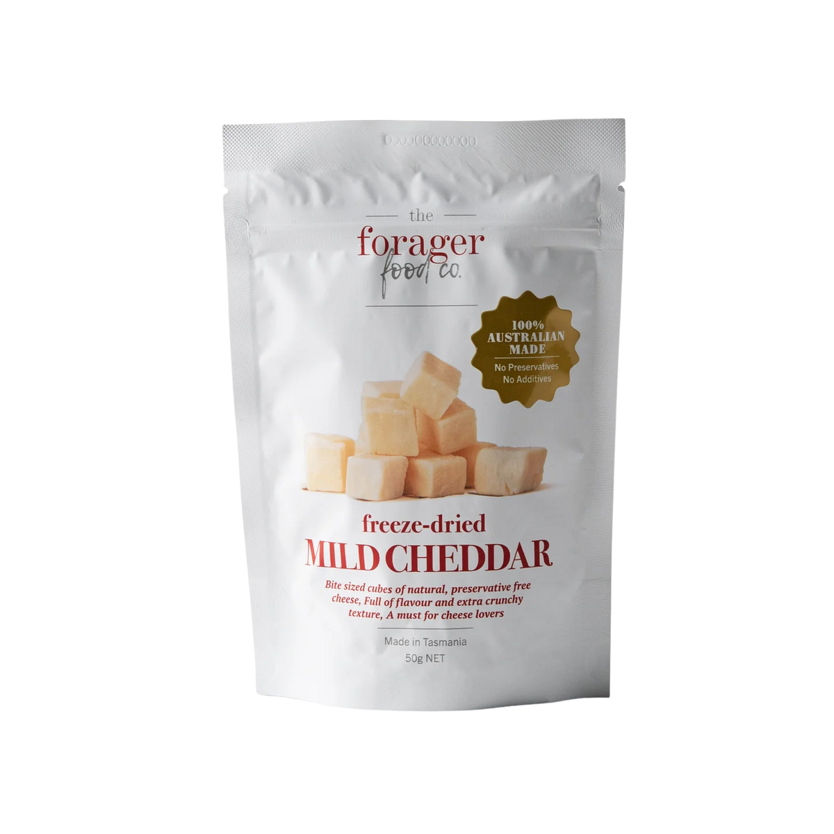 Forager Foods - Freeze Dried Mild Cheddar Cheese Cubes - 50g