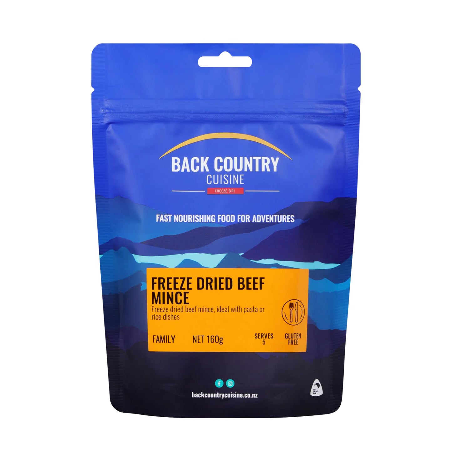 Back Country Cuisine - Freeze Dried Beef Mince 160g
