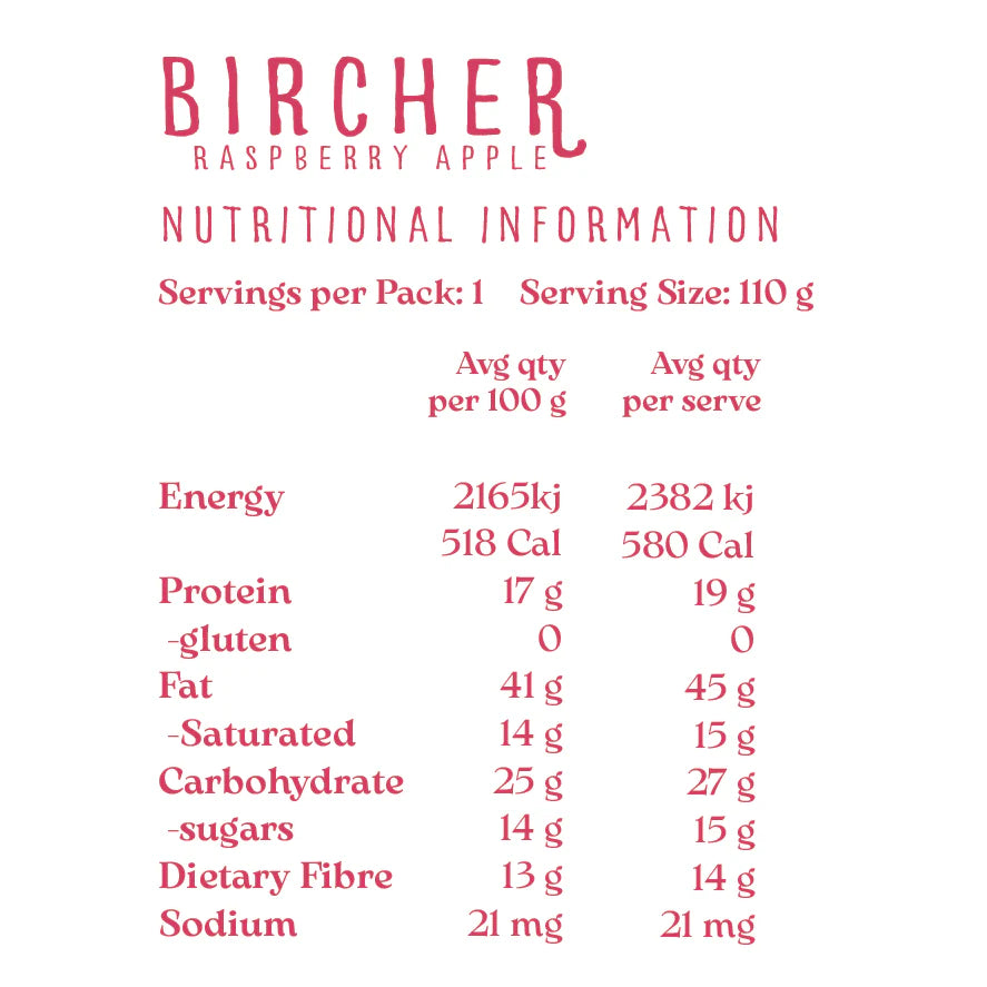 Bushline - Raspberry & Apple Bircher Muesli - Single