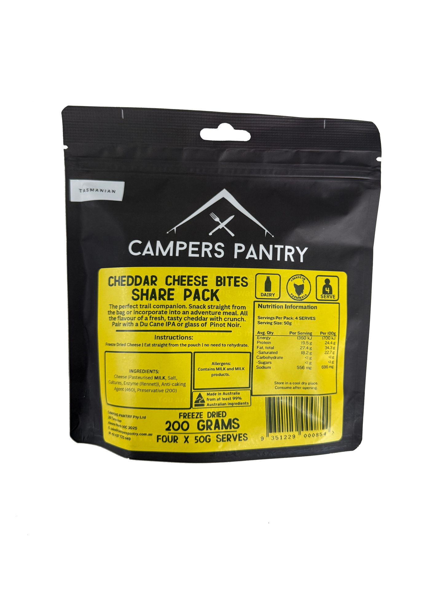 Campers Pantry - Cheddar Cheese Bites - 6 Serves (200g)