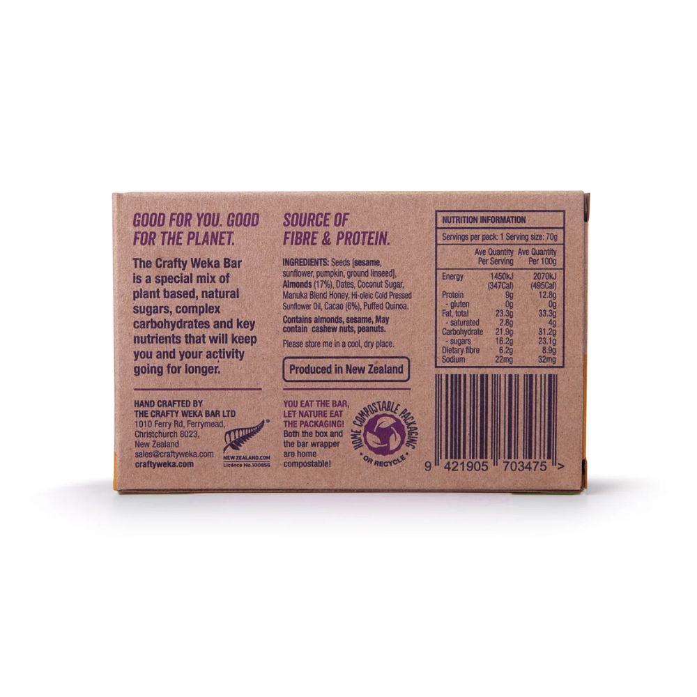 Crafty Weka - Almond Cacao Gluten Free Energy Bar