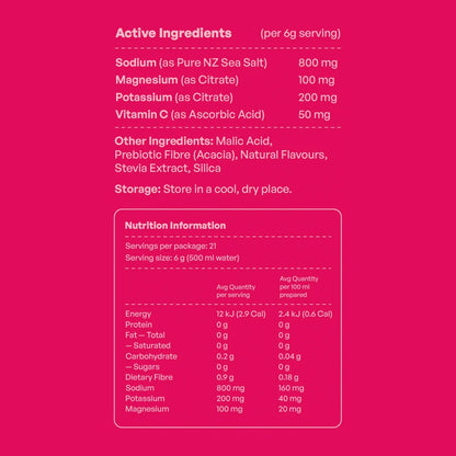 Daeli Hydration - Salted Cherry Electrolyte Powder - 21 x 6g Sachets