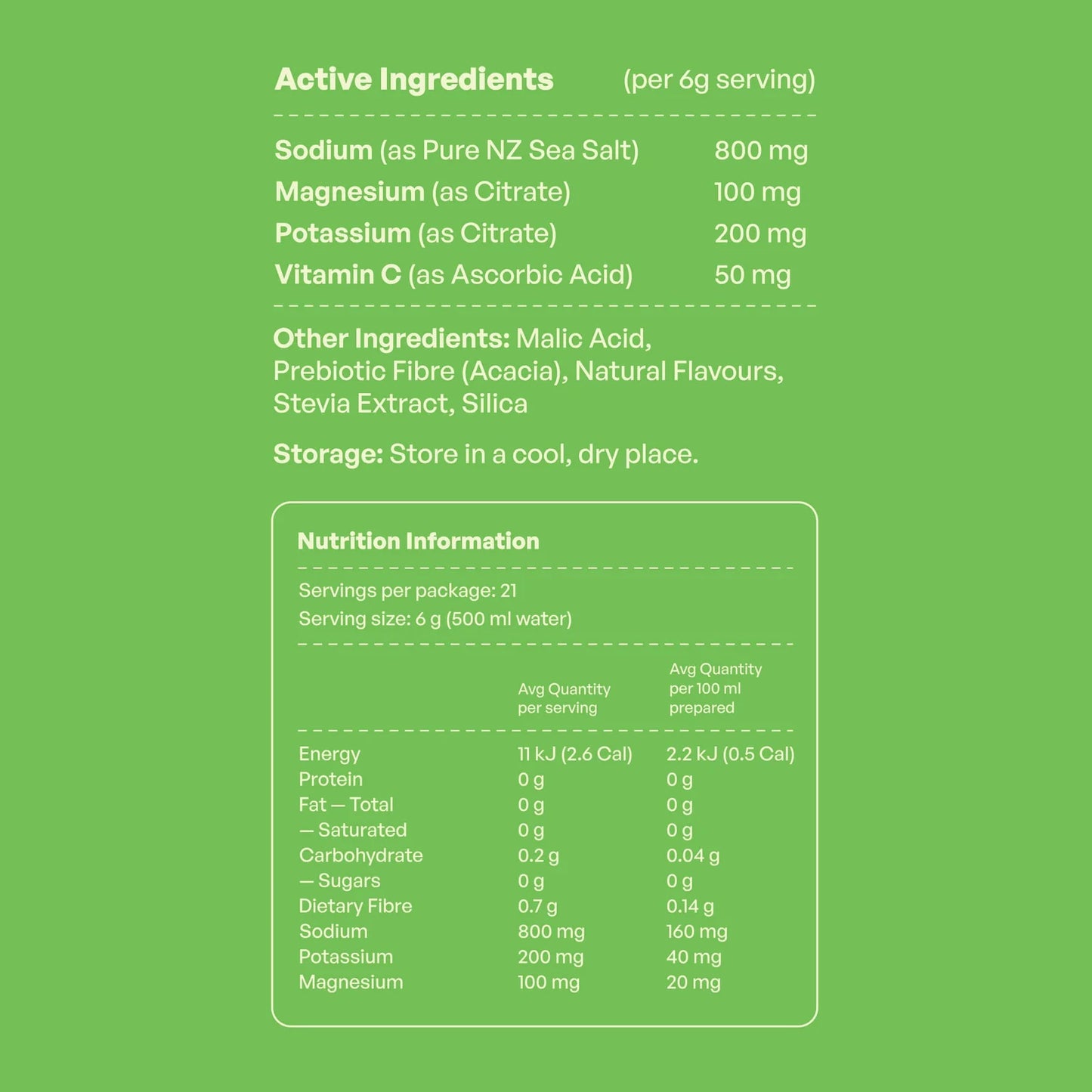 Daeli Hydration - Salted Limeade Electrolyte Powder - 21 x 6g Sachets