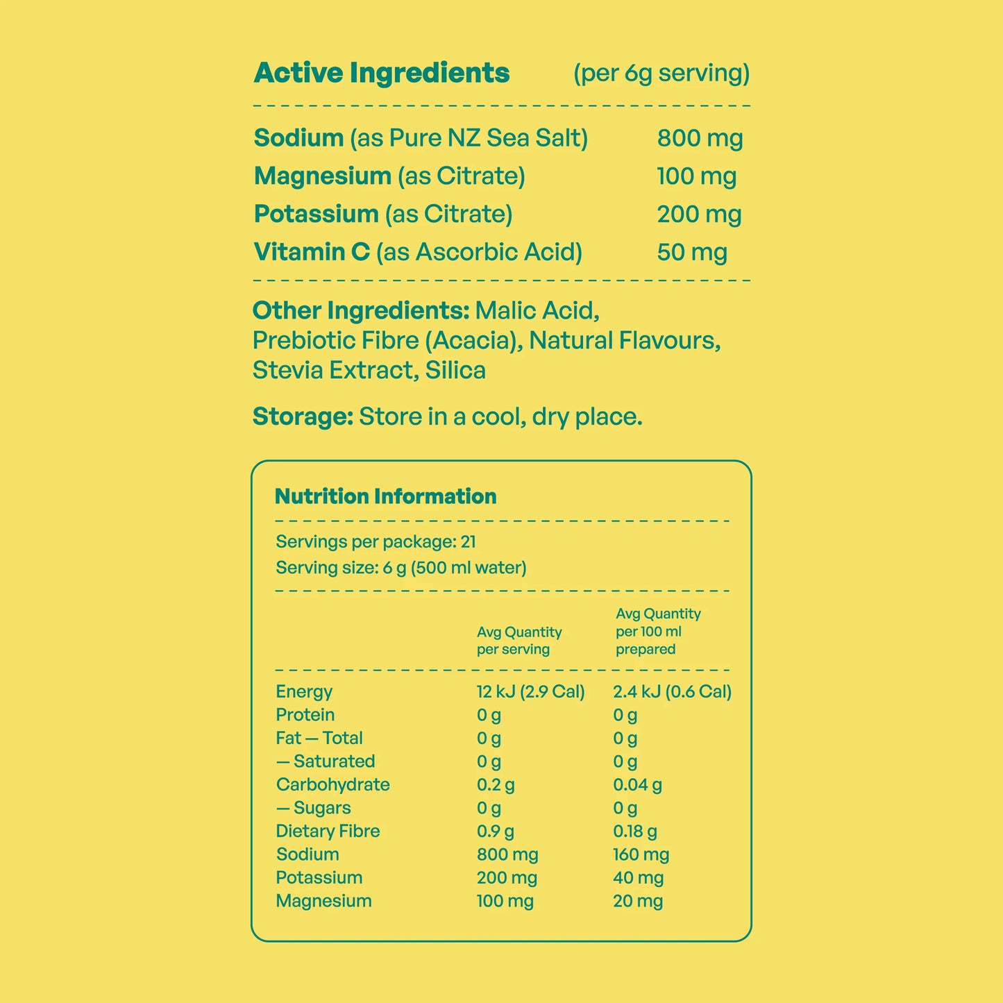 Daeli Hydration - Salted Pineapple Electrolyte Powder - 21 x 6g Sachets