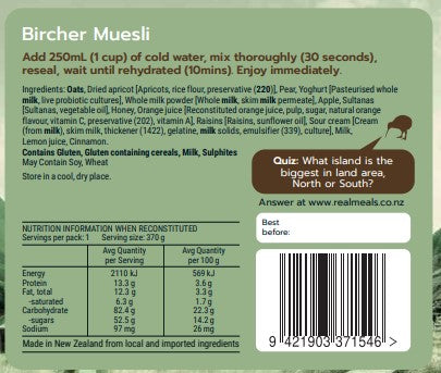 Real Meals - Bircher Muesli