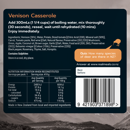 Real Meals - Venison Casserole - Single
