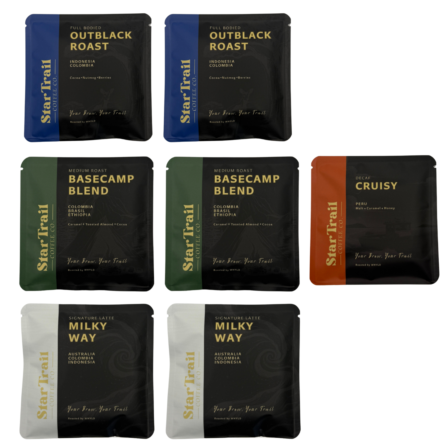 StarTrail Coffee Co - Trail Mix Drop Coffee Bag Mix - 7 Pack