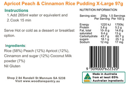 Woodlane Pantry - Apricot, Peach & Cinnamon Rice Pudding - XL Single