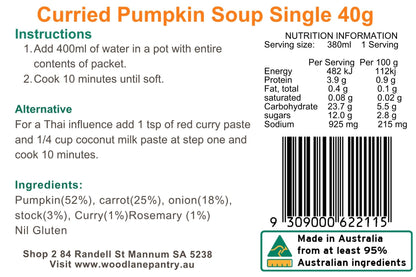 Woodlane Pantry - Curried Pumpkin Soup - Single