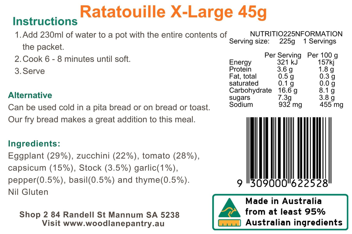 Woodlane Pantry - Ratatouille - XL Single
