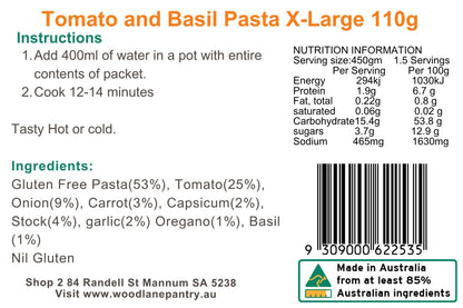 Woodlane Pantry - Tomato & Basil Pasta - XL Single